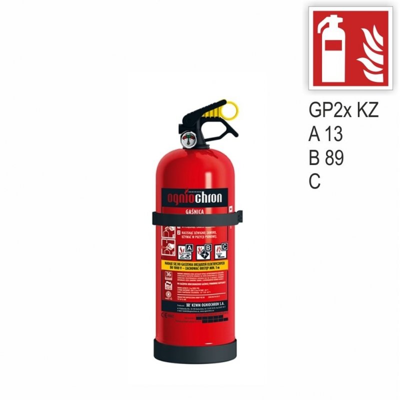 Gaśnica samochodowa GP 2x ABC/MM z manometrem